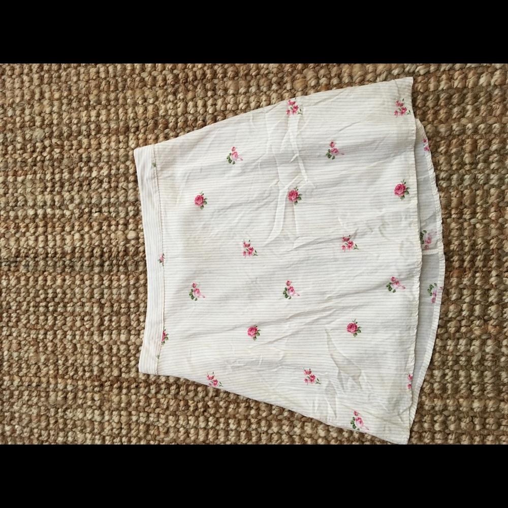 Floral with zipper short skirt
